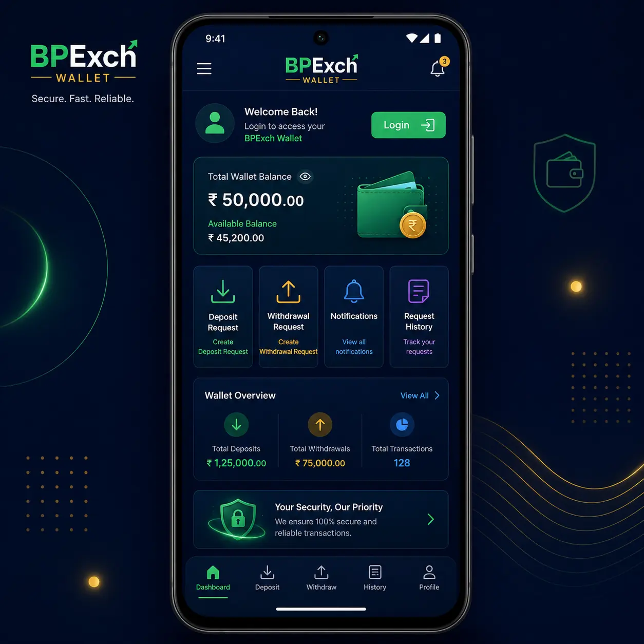 BPExch Wallet Pakistan dashboard login and account support portal for deposit and withdrawal requests