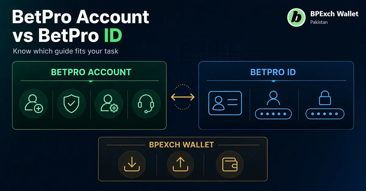 BetPro Account vs BetPro ID comparison for Pakistan users