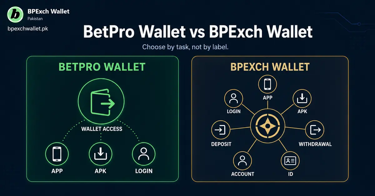 BetPro Wallet vs BPExch Wallet comparison for app account and task routing
