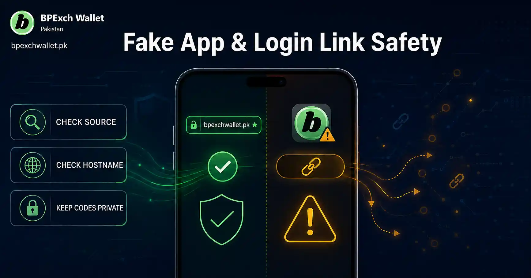 BPExch Wallet fake app and login link safety checklist for Pakistan users