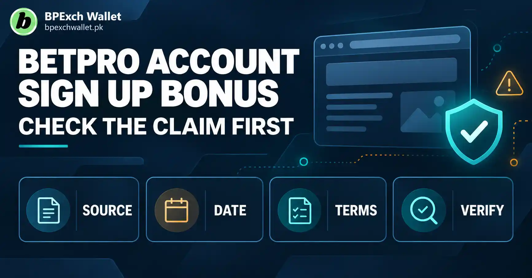 BetPro account sign up bonus claim verification checklist`